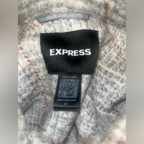 Express Wool Blend Plaid Longline Jacket - Picture 8 of 9